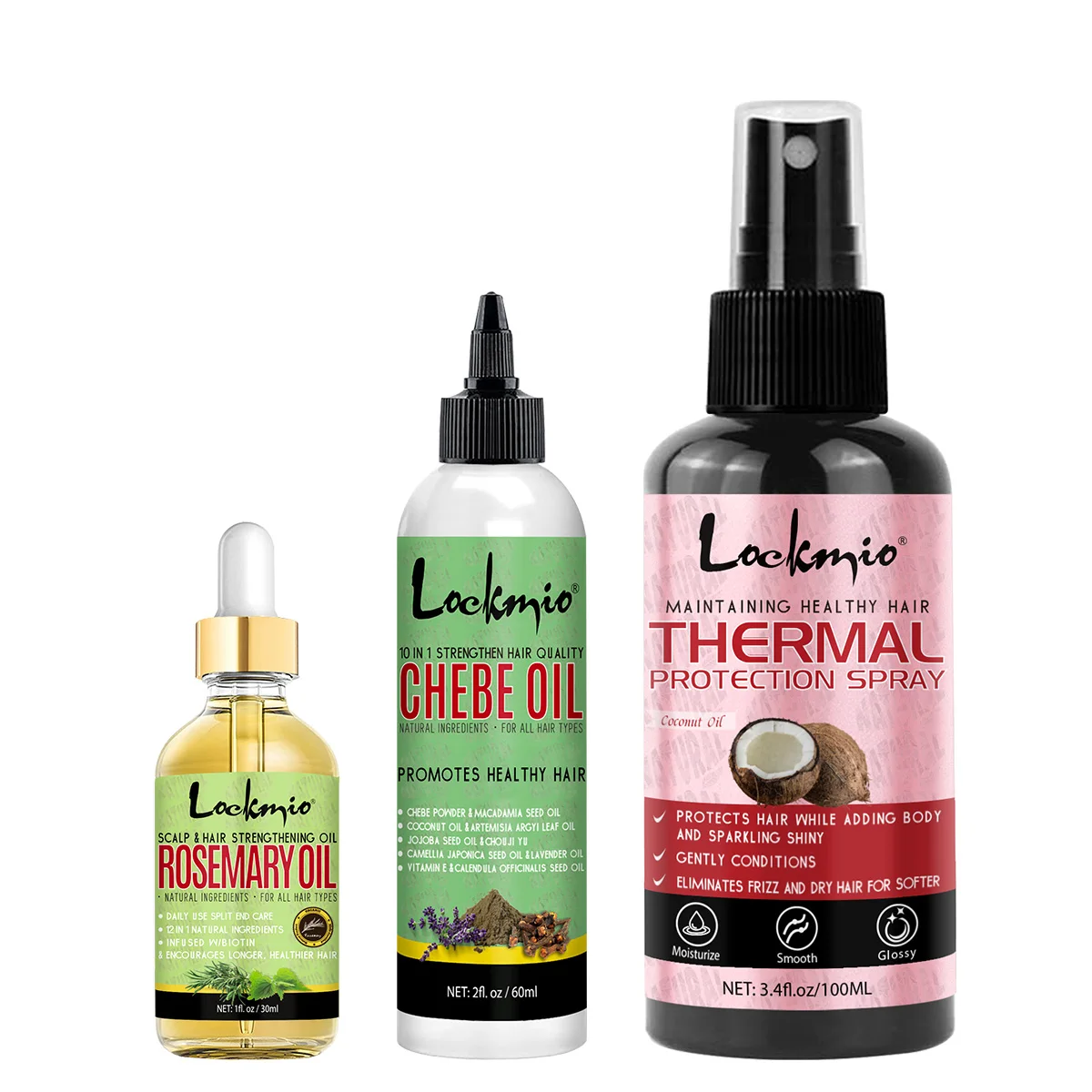 

Hair Hydration and Nourishment Products Natural Chebe Growth Serum, Coconut Heat Protection Spray for All Hair Types Men & Women