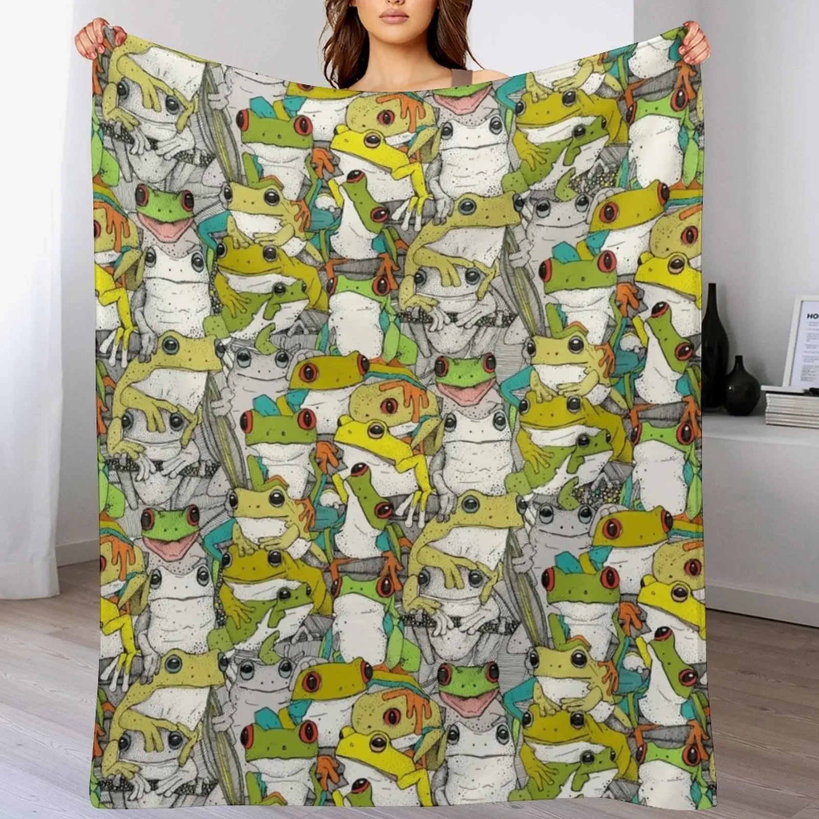 

New just tree frogs col Throw Blanket Flannel Fleece Soft Warm Throw Blanket