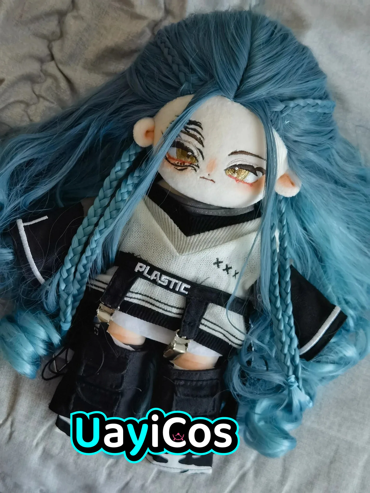 

Anime yan guo xi liang Angel Princess Fairy Girl Blue Wig Hair Stuffed 30cm Long legs Plushies Plush Cotton Doll Body Toy For Ki