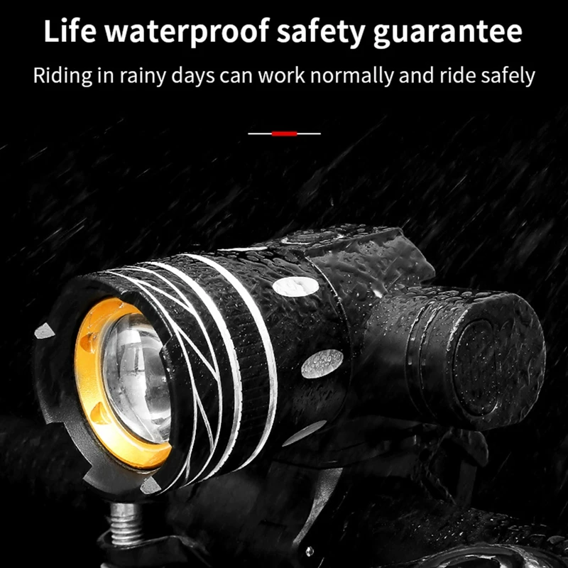2400mAh Bicycle Lighting T6 USB Rechargeable Lamps Flashlight Waterproof Zoom Taillights Cycling Headlight Bicycle Accessories