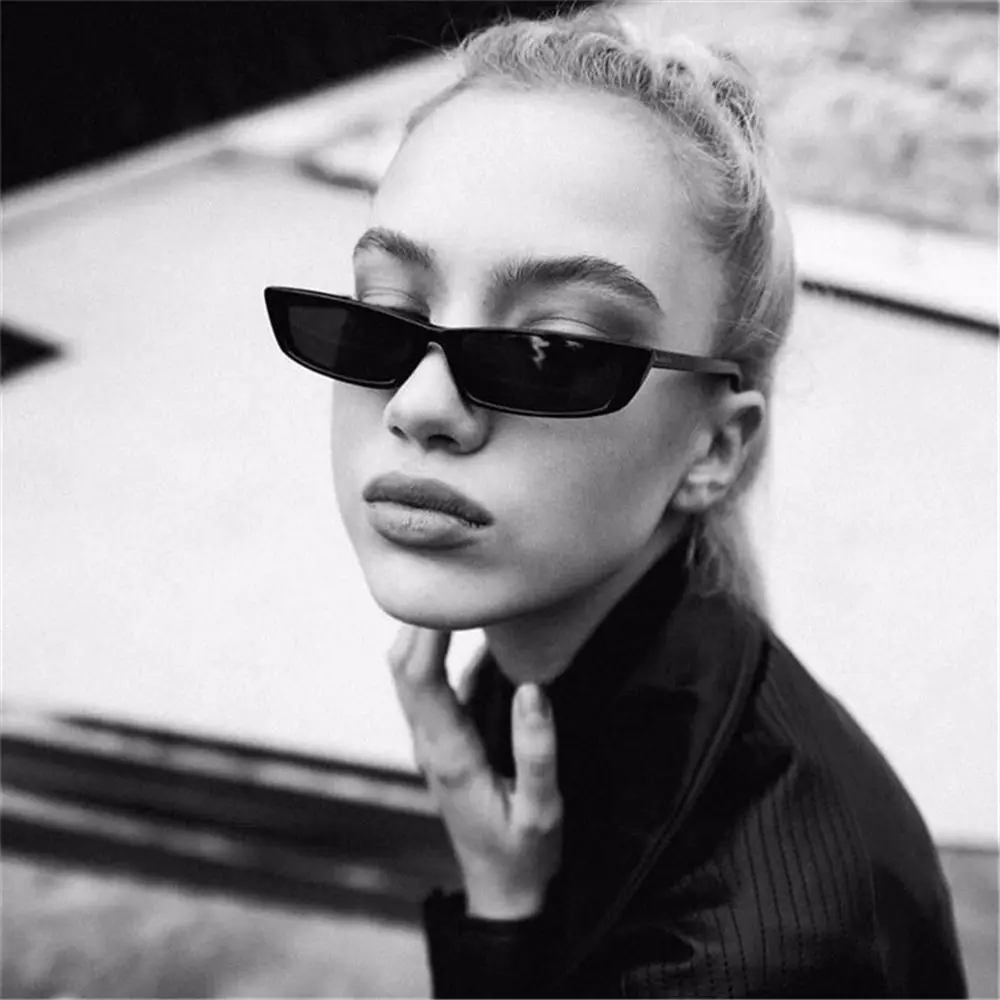 Small Rectangle Sunglasses Fashion Women Retro Small Frame Sun Glasses Vintage Square Narrow Sunglasses Trending UV400 Eyewear