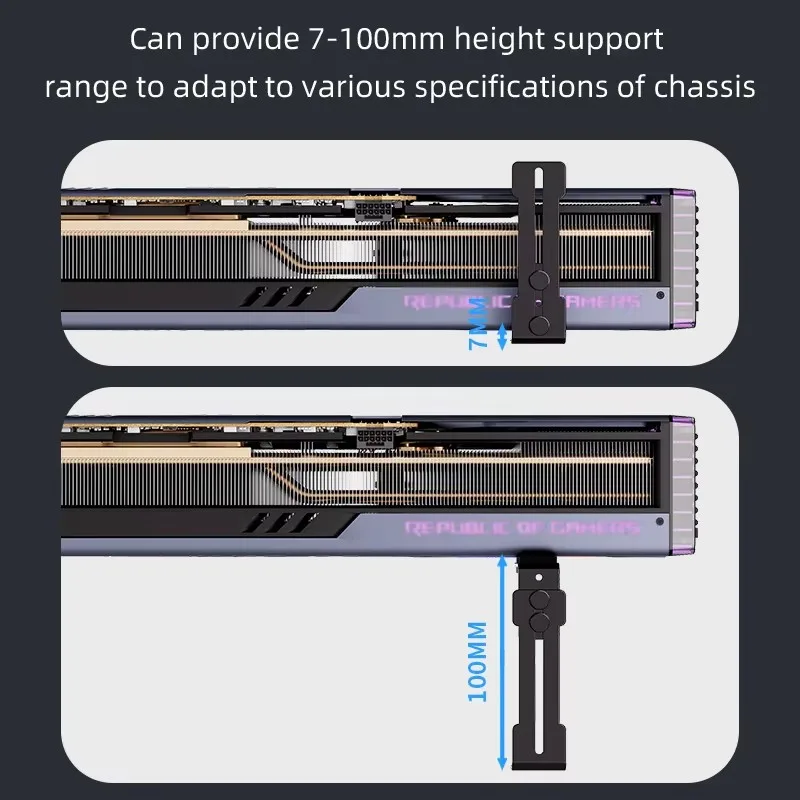 Computer Graphics Card Holder  Sea View Room  Chassis  Bottom Fan  Fixed Metal Bracket  Anti bending And Aagging L-Ahaped Jack