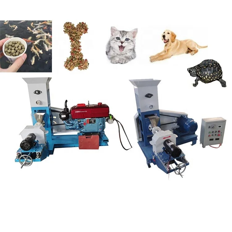 1-10mm Float up/sink down Electric Diese l Pellet chicken cat dog pig small Fish Farmer Floating Fish Feed Extruder Machine