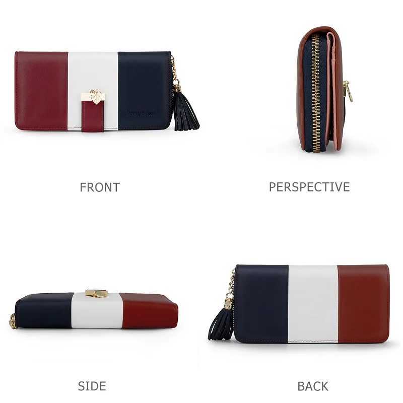 Pomelo Best Most Fashion Zipper Wallets Womens large capacity Purses Handbags Coin Purse Cards Holder PU Leather Billfold Wallet