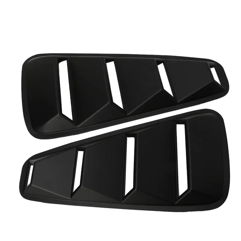 Blakc 1/4 Rear Side Vent Quarter Window Louver Shutter Cover Trim for 2005-2014 Ford Mustang