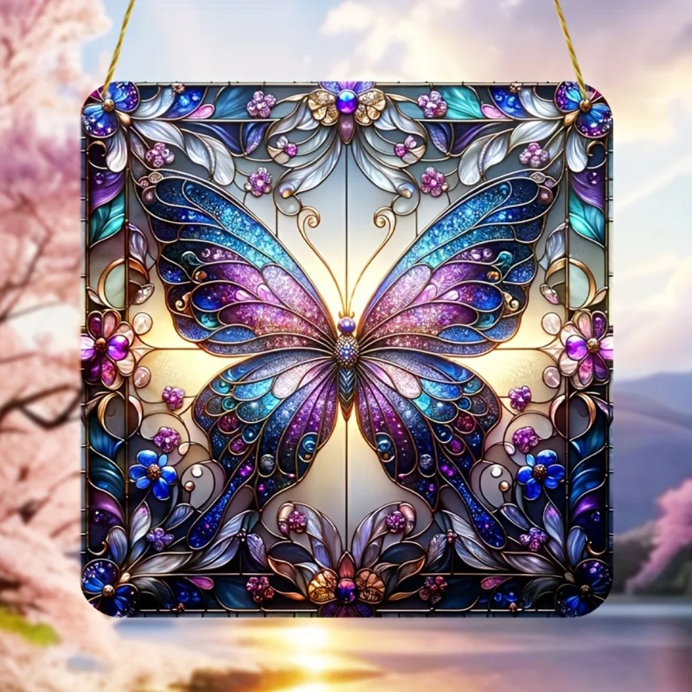 صائد الشمس على شكل فراشة. هدية عيد الأم، مركز إكليل وديكور للغرفة والمنزل والحديقة. #1