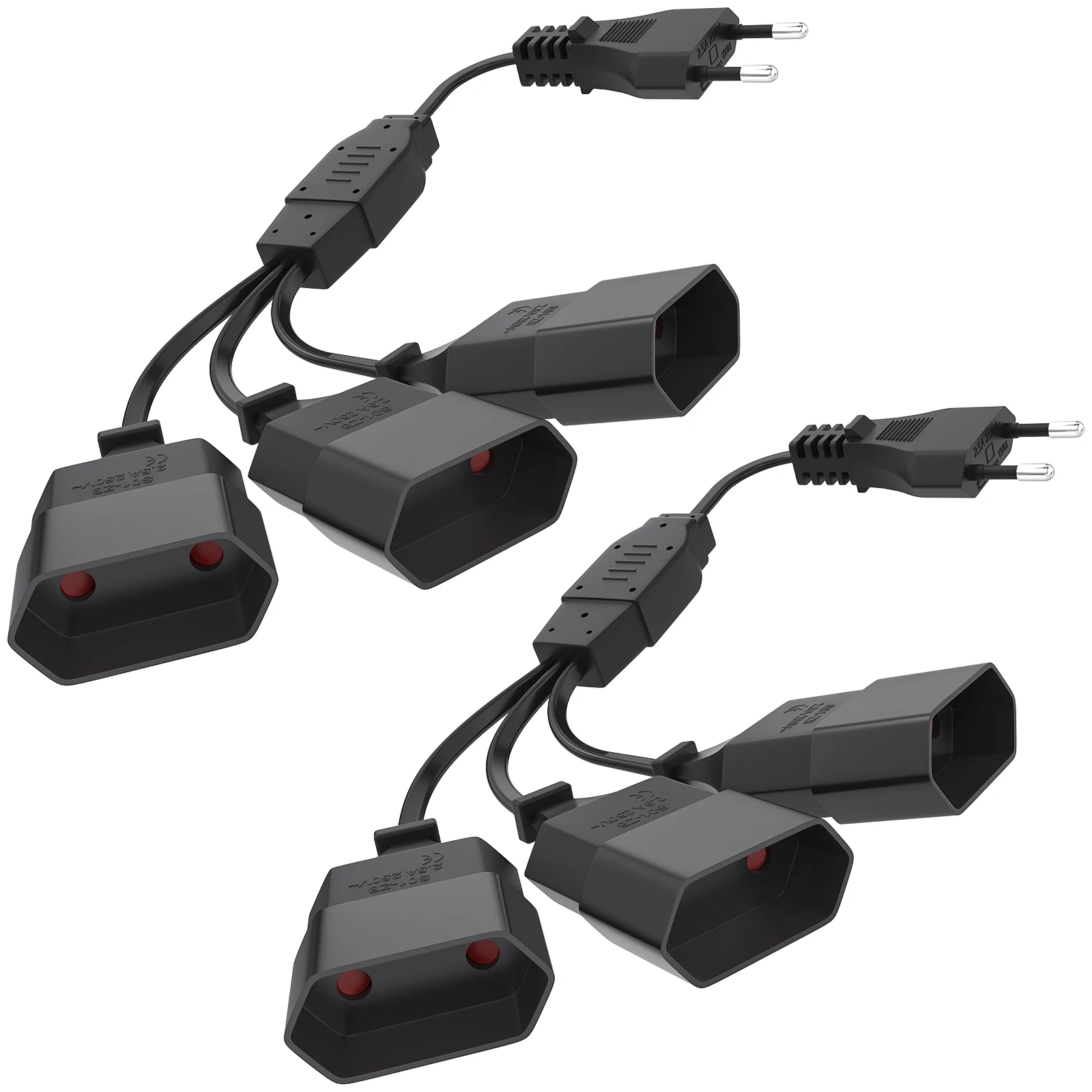 European type C plug male to female power extension cord, 3AC power socket 2-pin EU flat plug, suitable for PC home computers