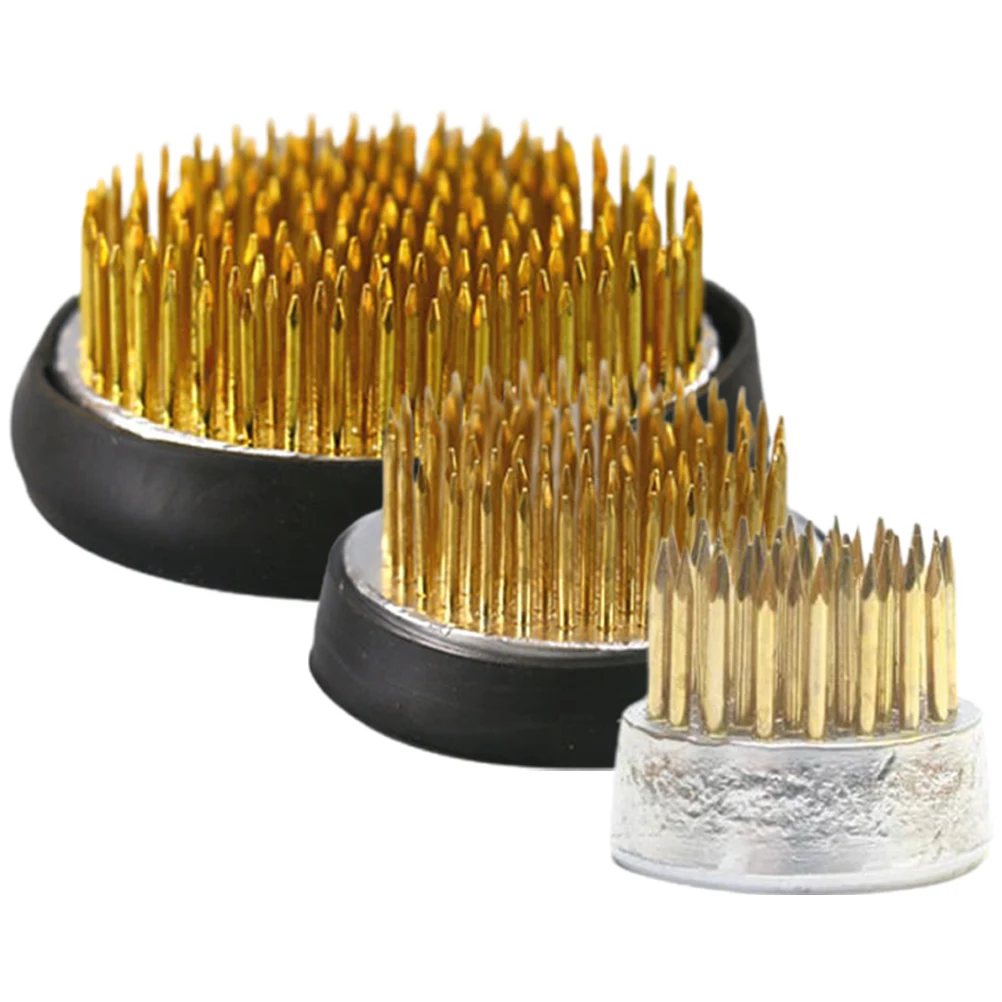 

3 Pcs Flower Arrangement Supplies Copper Needles Vase 23mm 40mm 60mm Non Slip Pin Holder Home Hotel
