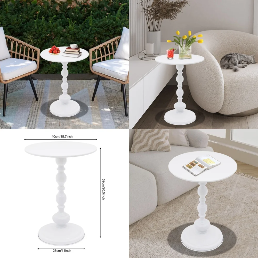 Café TablesКруглый белый торцевой столик для гостиной Напольный журнальный столик Современный приставной столик