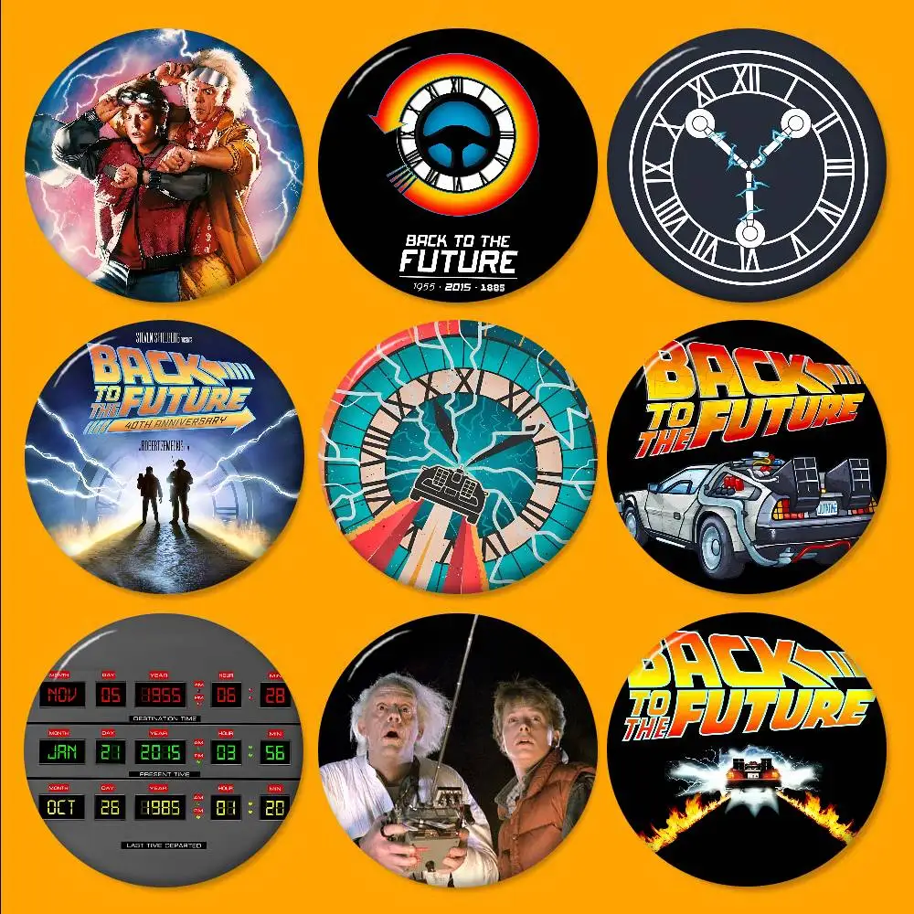 Back To The Future Creative Tinplate Soft Button Pins Animal Icon Brooch Lapel Backpack Badge Accessories Pin