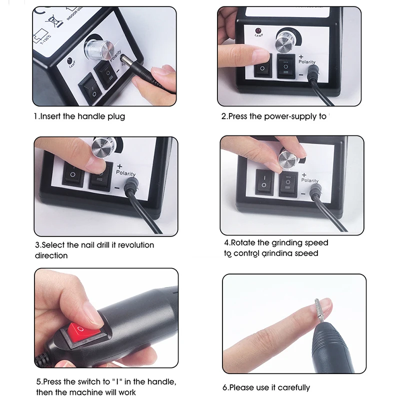 プロのマニキュアドリルセット,電動ネイルドリル,サンダー,ジェル,キューティクルリムーバー,マニキュアツール