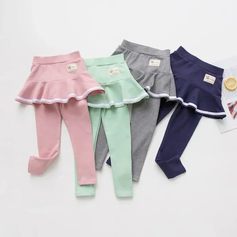 Spring Fall Girls Sport Legging Children Skirt Pants for 3-8 Years