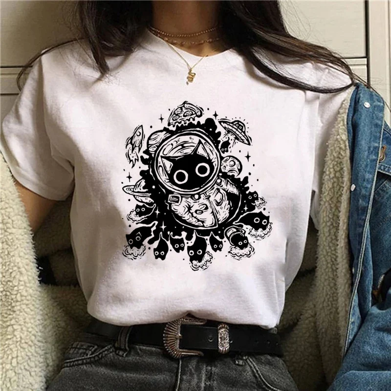 DON'T WORRY LANDRY Leisure Style Summer Fashion Women's Short sleeved Printed Pattern Top T-shirt Kawaii Basic O-neck T-shirt.