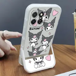 Aoger Sanrio Cinnamoroll kuromi invisible bracket soft shell Phone Case for iPhone 14 12 13 11 Pro Max 7 Funda Liquid Cover