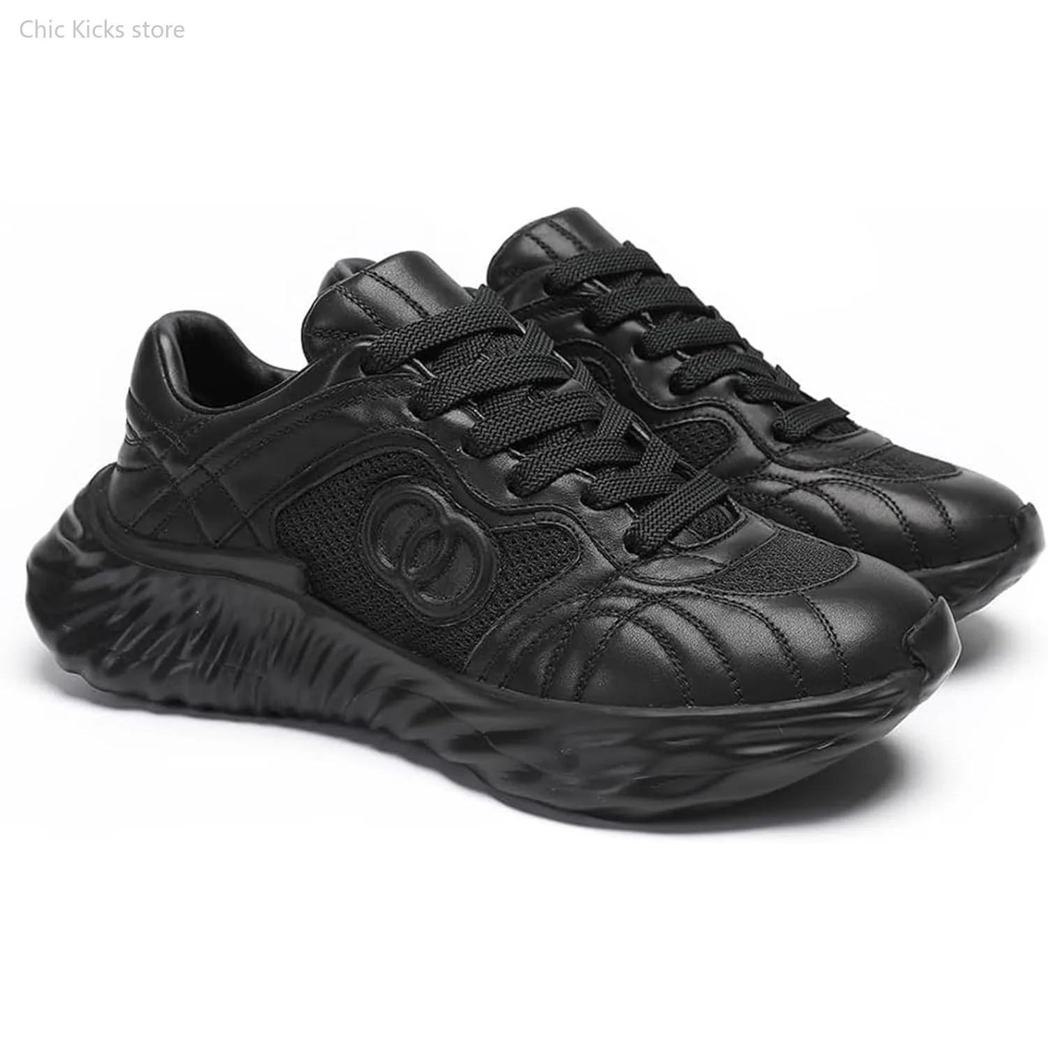 

Men's Fashion Chunky Sneakers 1.6-Inch Sole Anti-Slip Rubber Outsole Terrain Grip Casual Dad Shoes Comfortable Walking Sneakers