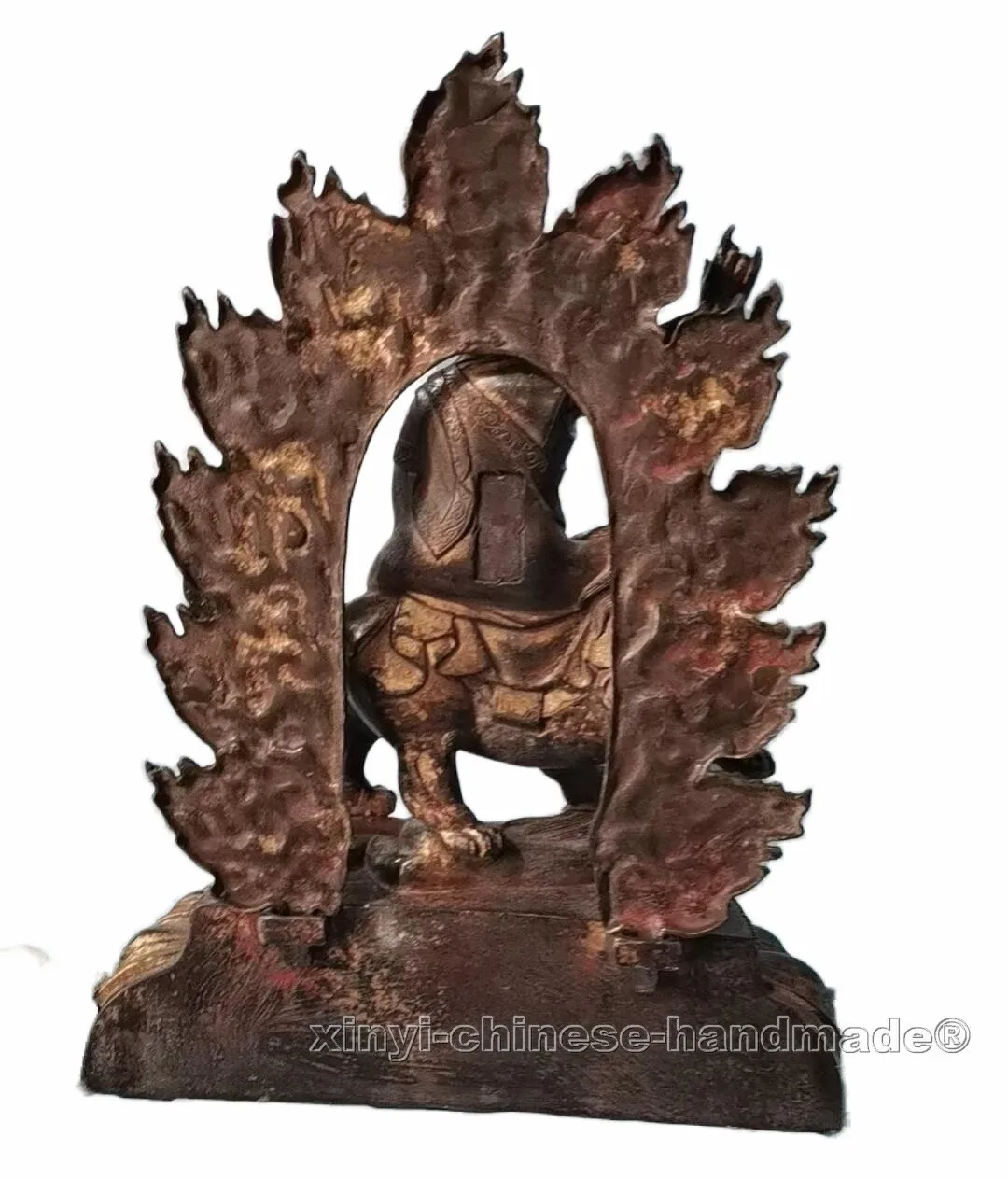 14inch ancient Dorje Shugden Vajradhara Dorje Kasung Mahākāla Old bronze statue