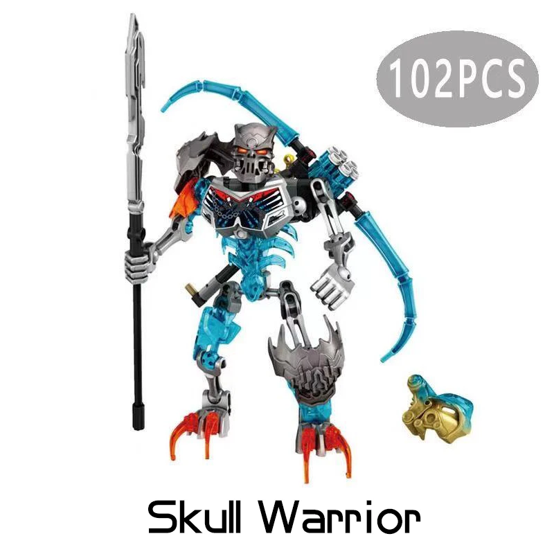 Skull Soldier Combined Robots Building Blocks Bionicle Warriors Golden Mask Maker Bricks Toys For Boys Children Birthday Gifts