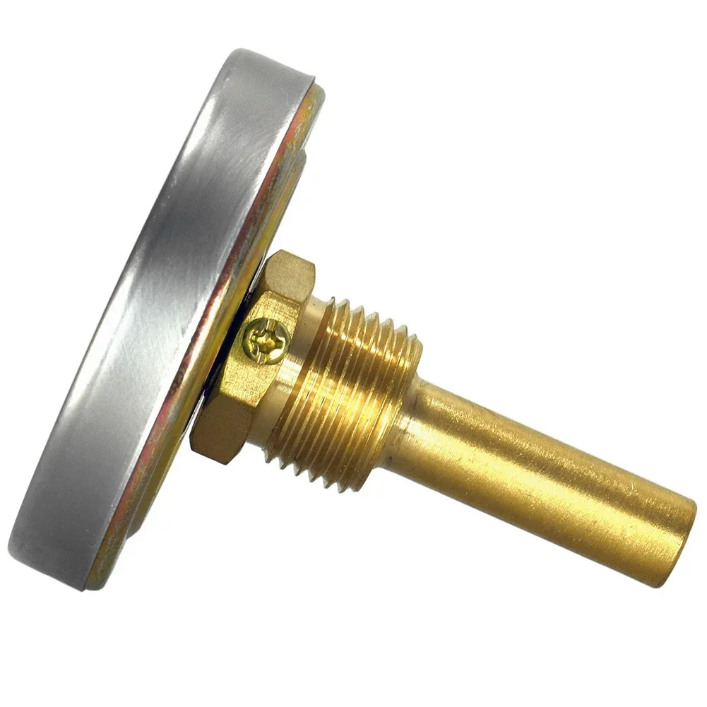63MM Bimetallic Thermometer Stainless Steel Analog Bimetal Thermometer With Brass Sleeve For Measuring Temperature Instruments