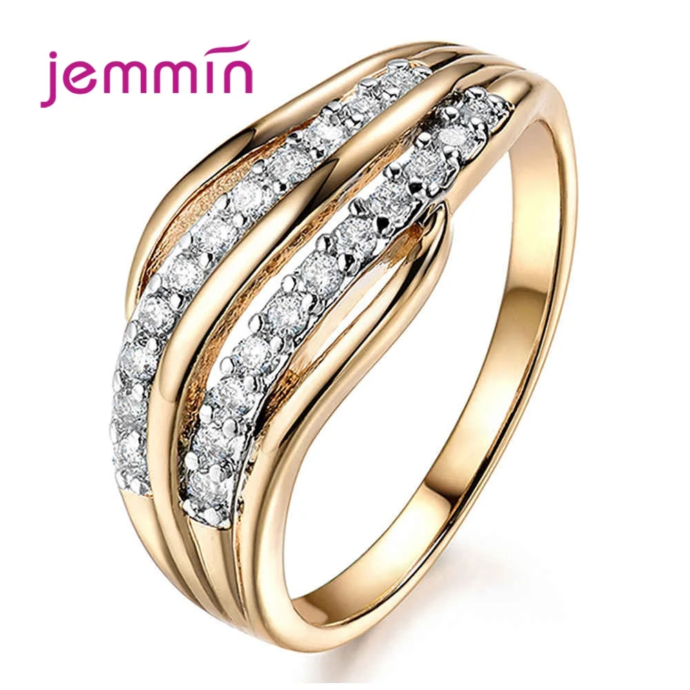 Shining 925 Sterling Silver Double Layer Crystal Zircon Rings For Women Girls Daily Anniversary Party Fashion Jewelry Gifts