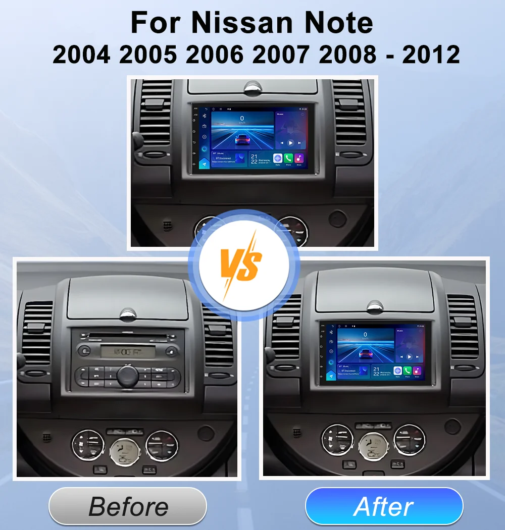 Android 16 Auto Car Radio For Nissan Note 2004 2005 2006 2007 2008 - 2012 Carplay Multimedia Player GPS Navigation DSP BT Stereo