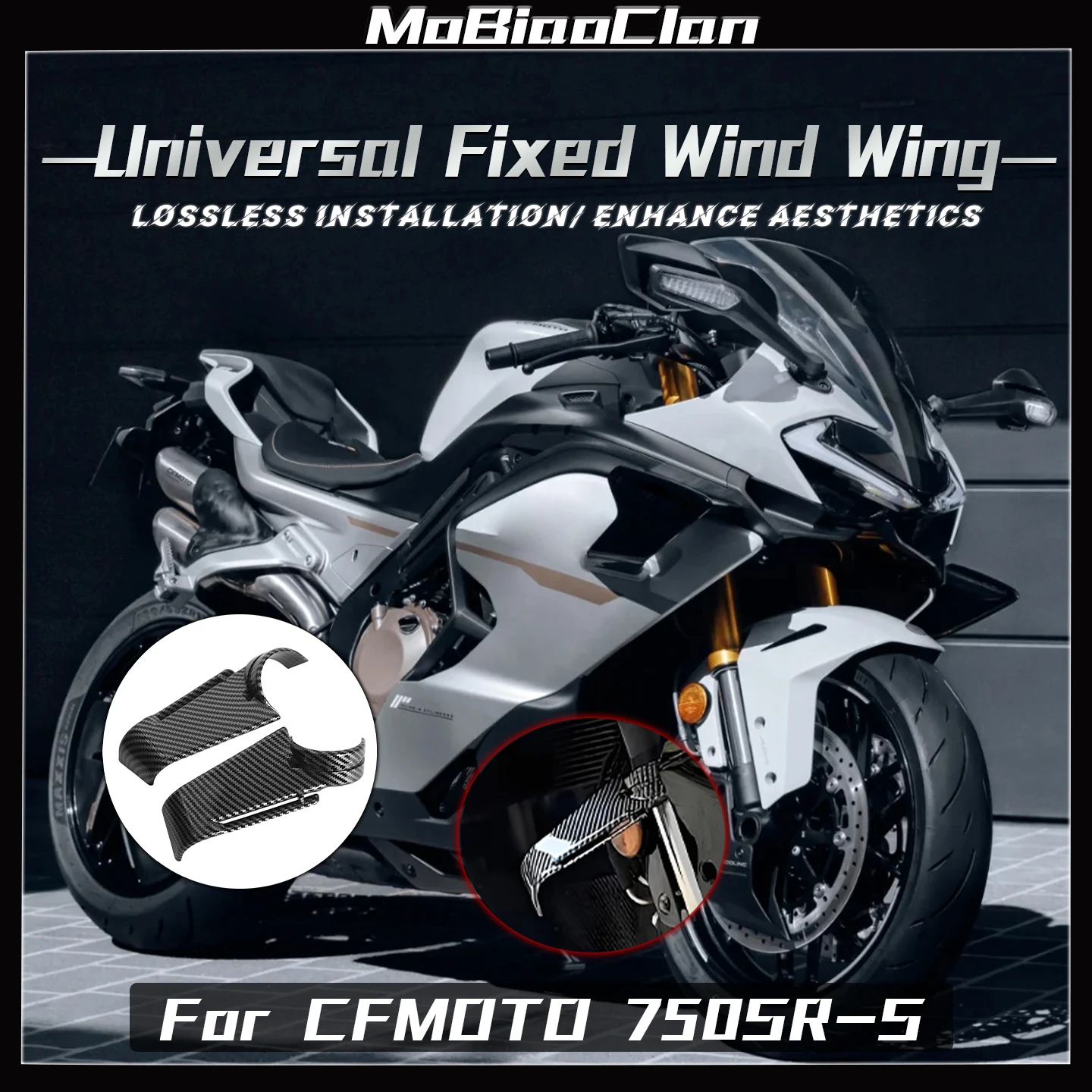 

Для CFMOTO 750SR-S SRS папоглощающее фиксированное крыло, боковая направляющая пластина крыла, детали для модификации мотоцикла, универсальный спойлер ﻿