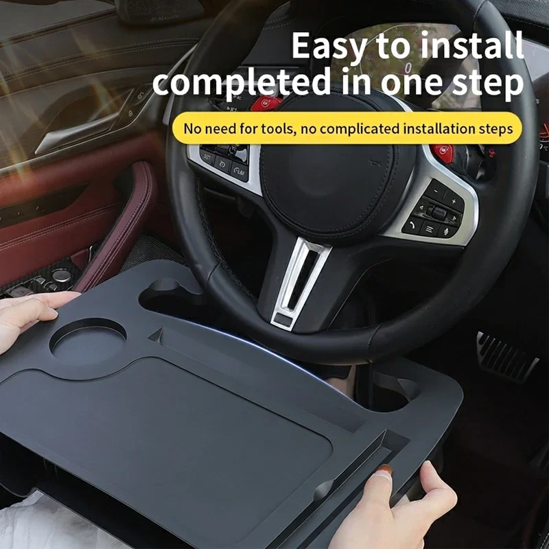 SEAMETAL Car Steering Wheel Table Universal Tray for Laptop Food Drink Holder Steers Wheels Desk Temporary Dining Table Board