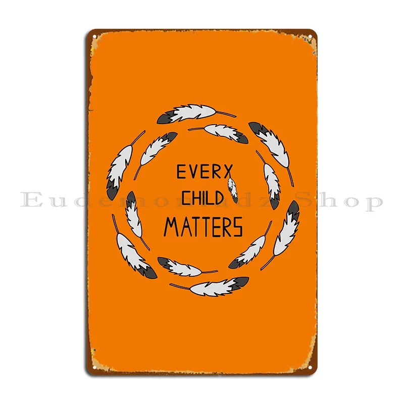 every child matters logo design canadian indigenous tragedy orange day national day Metal Plaque Poster Design Bar Cave Poster