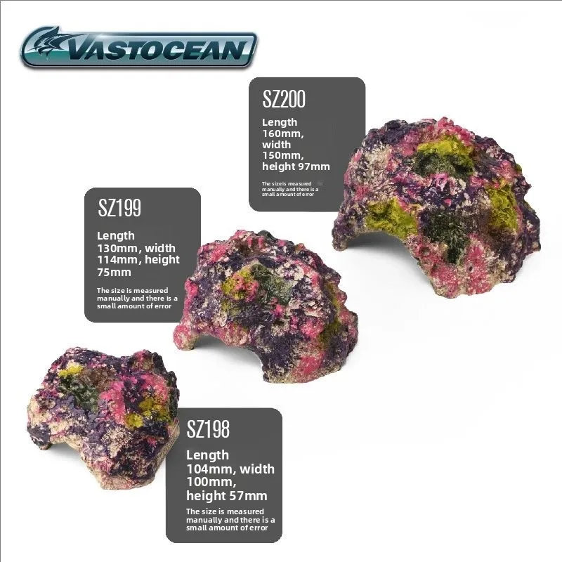 VASTOCEAN Saltwater Aquarium Cave-Reef Safe Hiding Hole for Goby,Shrimp,Crab & Hermit Crab - Natural Looking Marine Fish Shelter
