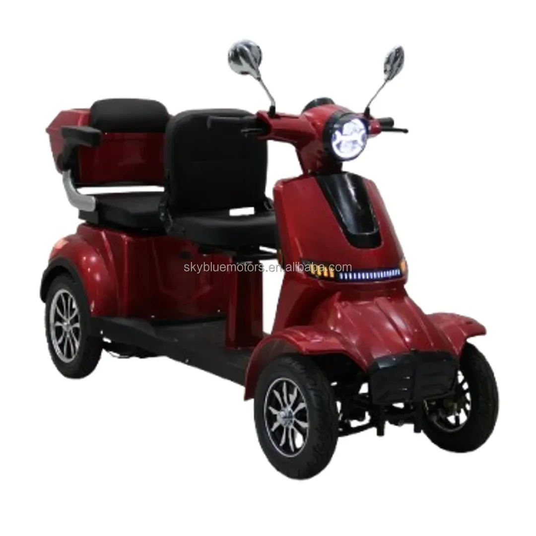 Factory Hot Selling Made in China Low Speed High-Quality Mobility Scooter 1000W 4 Wheel Two-Seat Electric Motorcycle for the Eld
