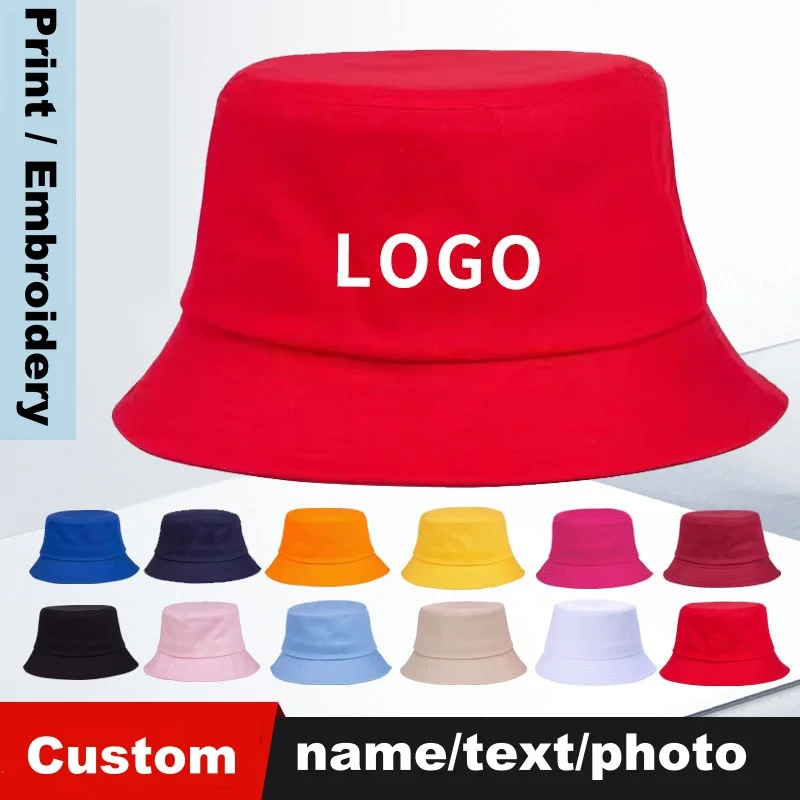 Children's Outdoor Foldable Bucket Hat Sunscreen Cotton Kid's fishermen hats Personal Customized  Sun Prevent Hats for Boy Girl