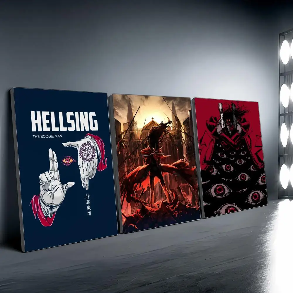 Anime H-hellsing Ultimate Poster Vintage Wall Art Aesthetic Room Decor Print Living Room Bedroom Home Decoration