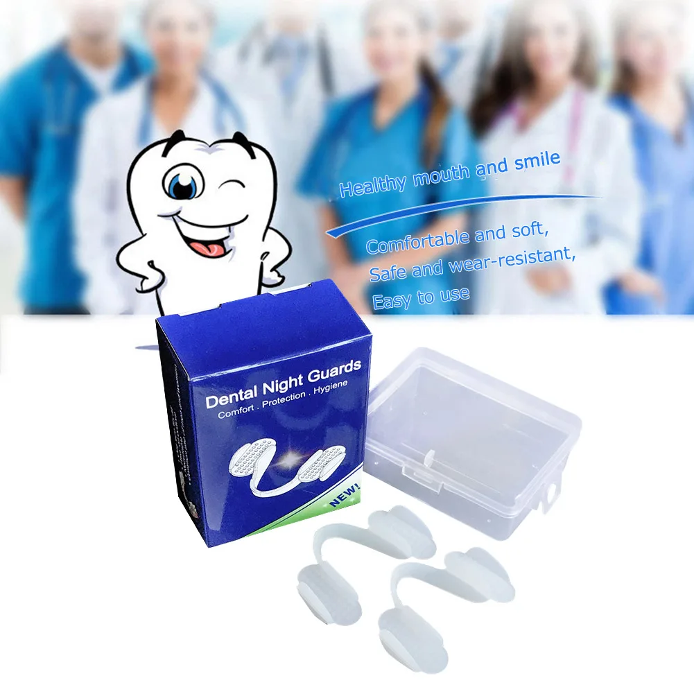 2Pcs Dental Mouth Guard Soft Teeth Splint Protector Universal Night Anti-wear Pads for Grinding Clenching Teeth at Night