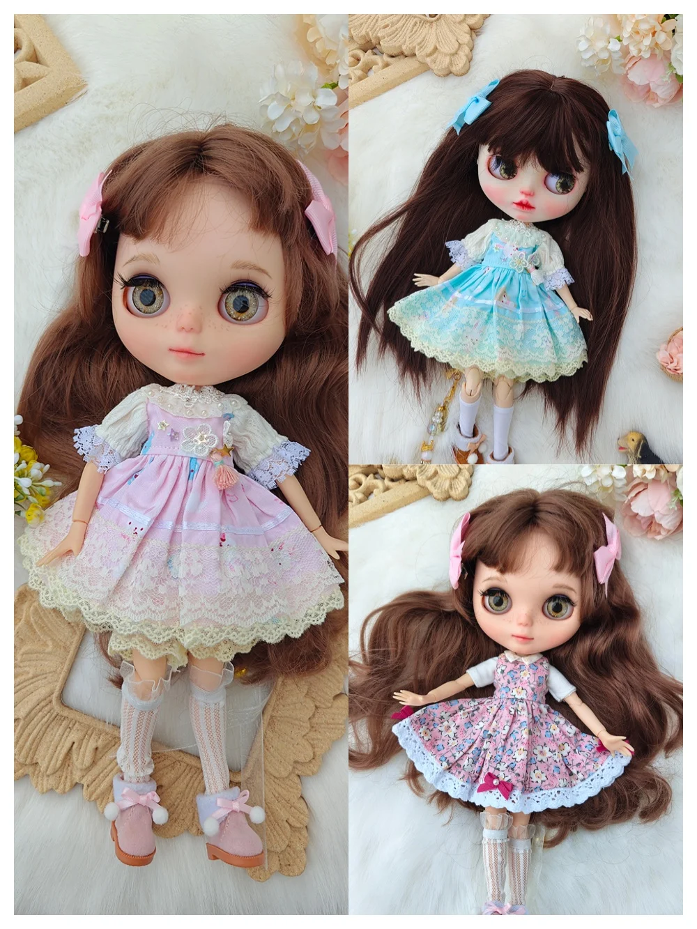 New Blythe Doll clothes Multi colored   handmade  OB22 OB24 AZONE Blythe Doll Accessories Dress blythe clothing