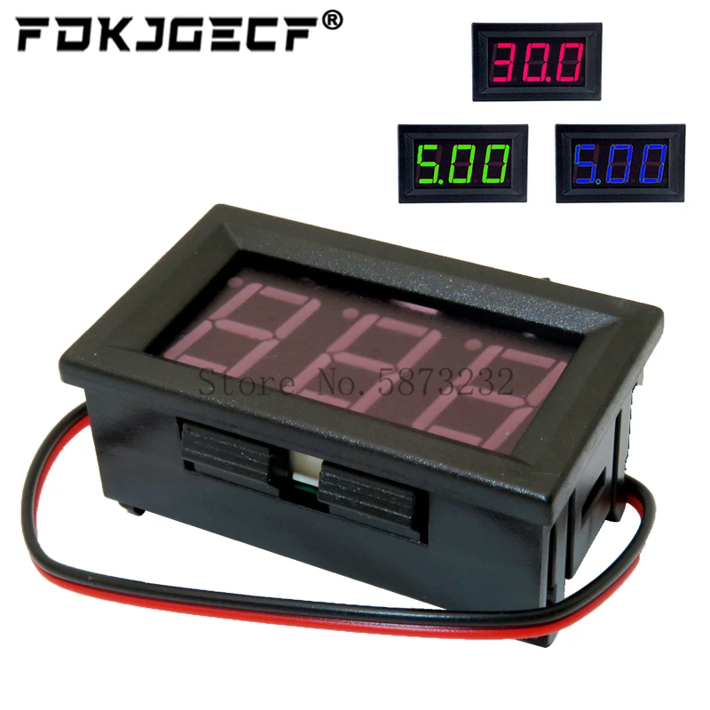 0.56 Digital Voltmeter DC5-120V/DC 5V to 120v Digital Voltmeter Voltage Panel Meter For 12V 24V 96V Electromobile Motorcycle