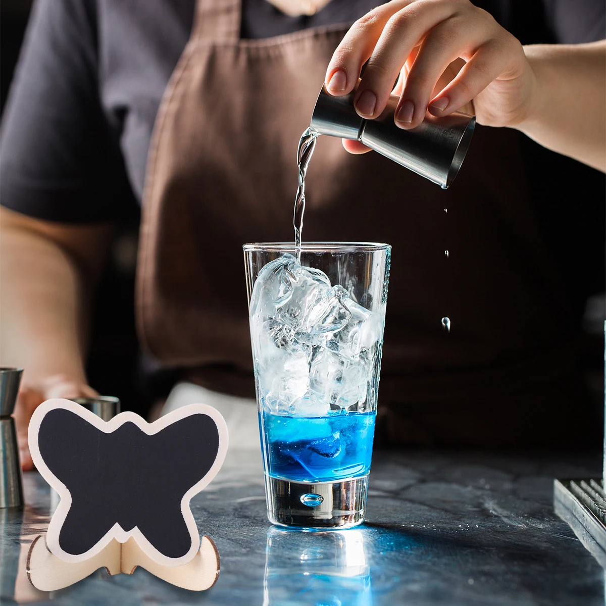 

10 Pcs Small Blackboard Crafts Decoration Bar Counter Display Chalkboards Wooden Mini