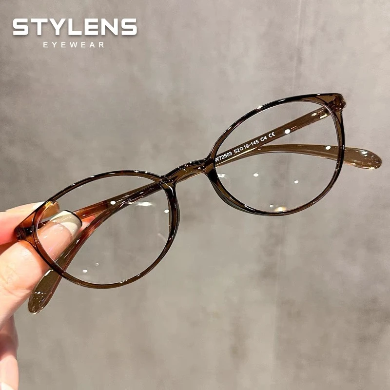 STYLENS New Super Light Myopia Prescription Glasses Women Anti Blue Light Comfortable Reading Glasses Custom Progressive Eyewear