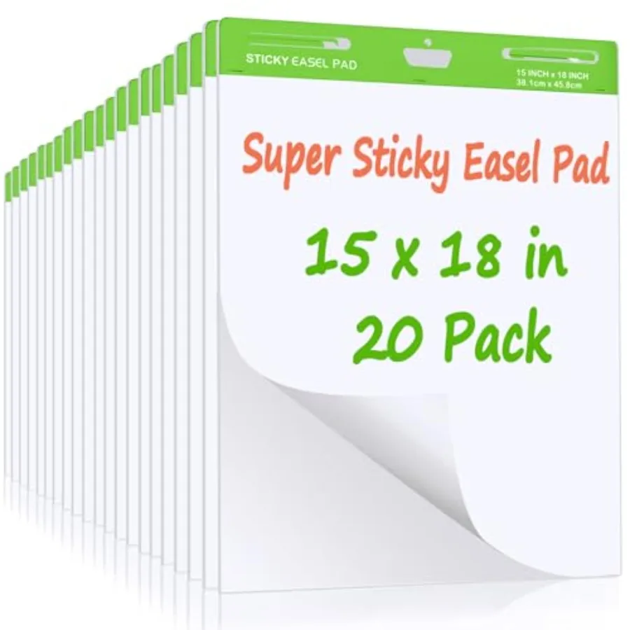 

20 листов/упаковка, премиальные мини-блоки для флипчартов, 15 x 18 дюймов, 30 листов/блок, бумага для анкерных диаграмм для учителей и студентов