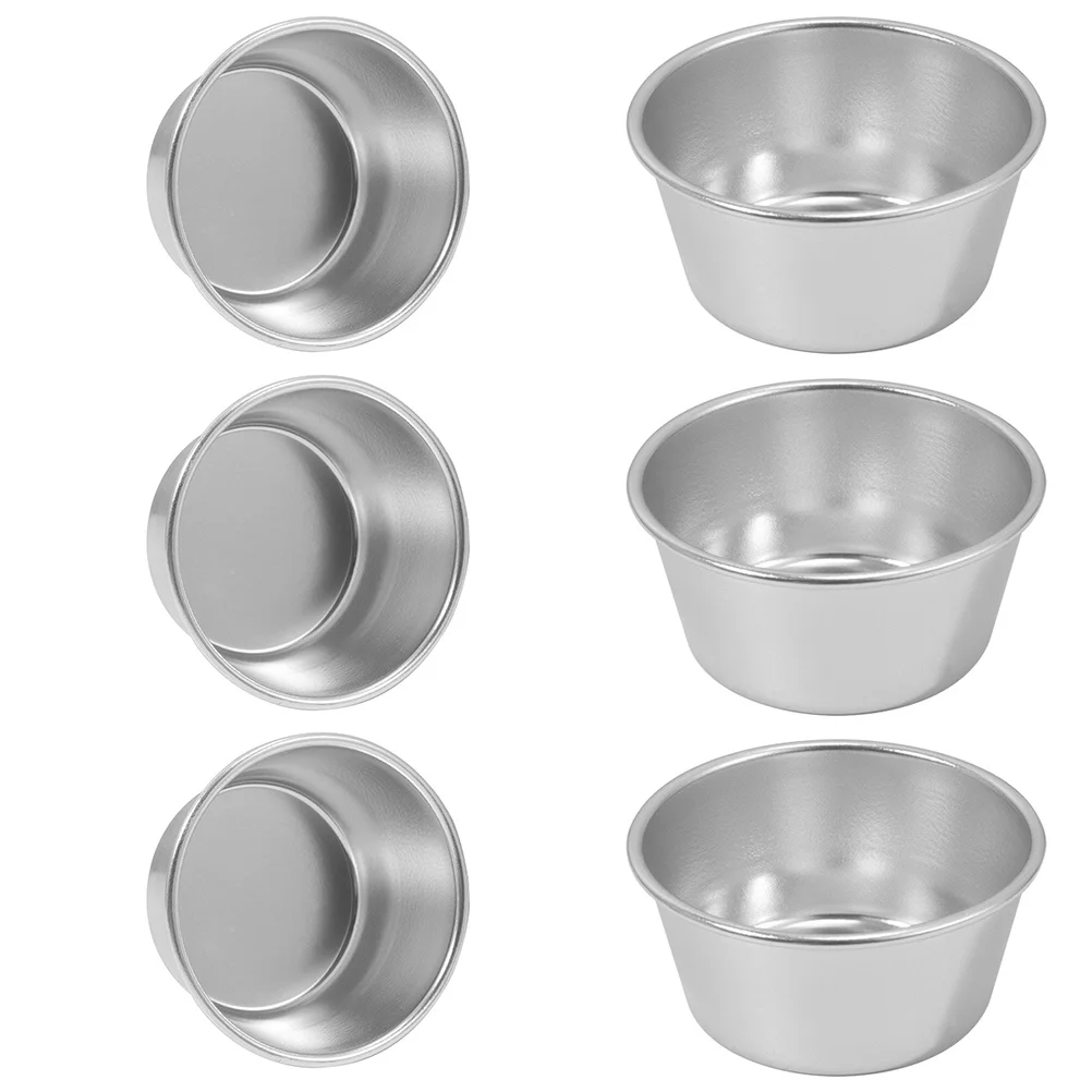 6Pcs Pudding Mold Muffin Cup Metal Baking Tool Compact Lightweight Easy Carry Storage Ideal Kitchen Baking Accessory