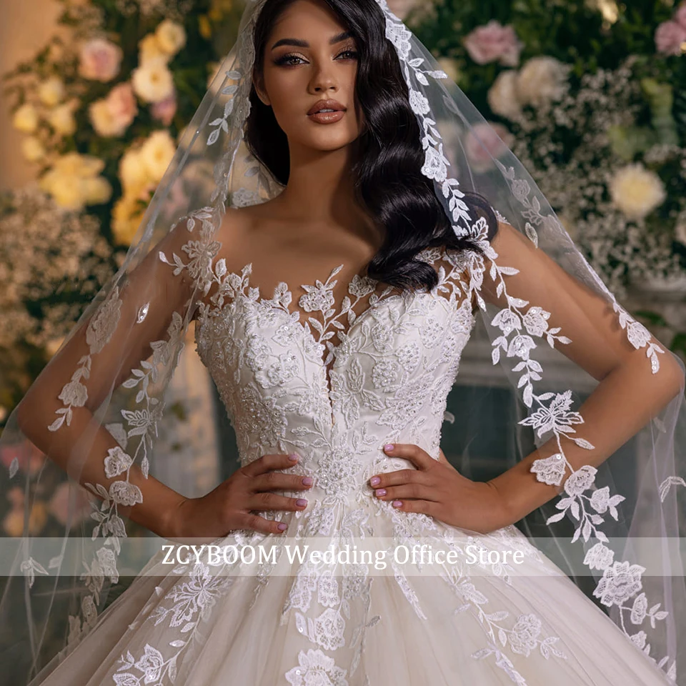 Vestido De novia champán con forma De corazón, vestidos De novia De princesa con Apliques De encaje, mangas casquillo, vestidos De novia sin espalda, Vestido De novia