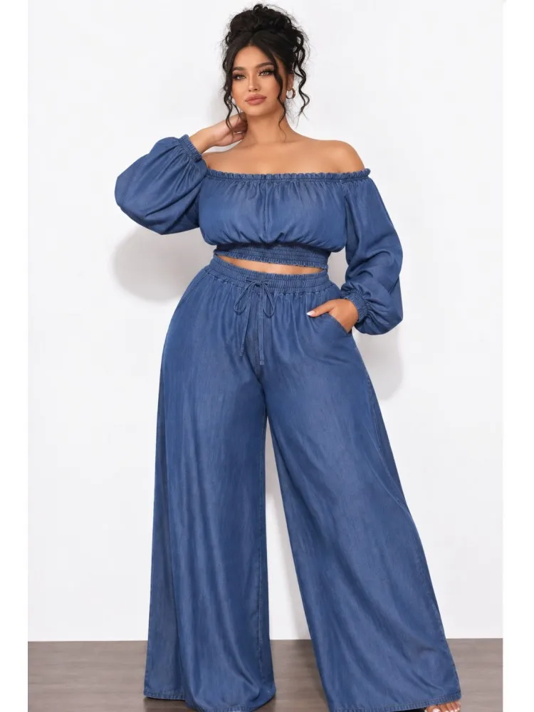 2 Piece Women Sets New Arrival Plus Size Spring Autumn Matching Sets Solid Color Top And Pants Suits Outfits Oversized Clothing