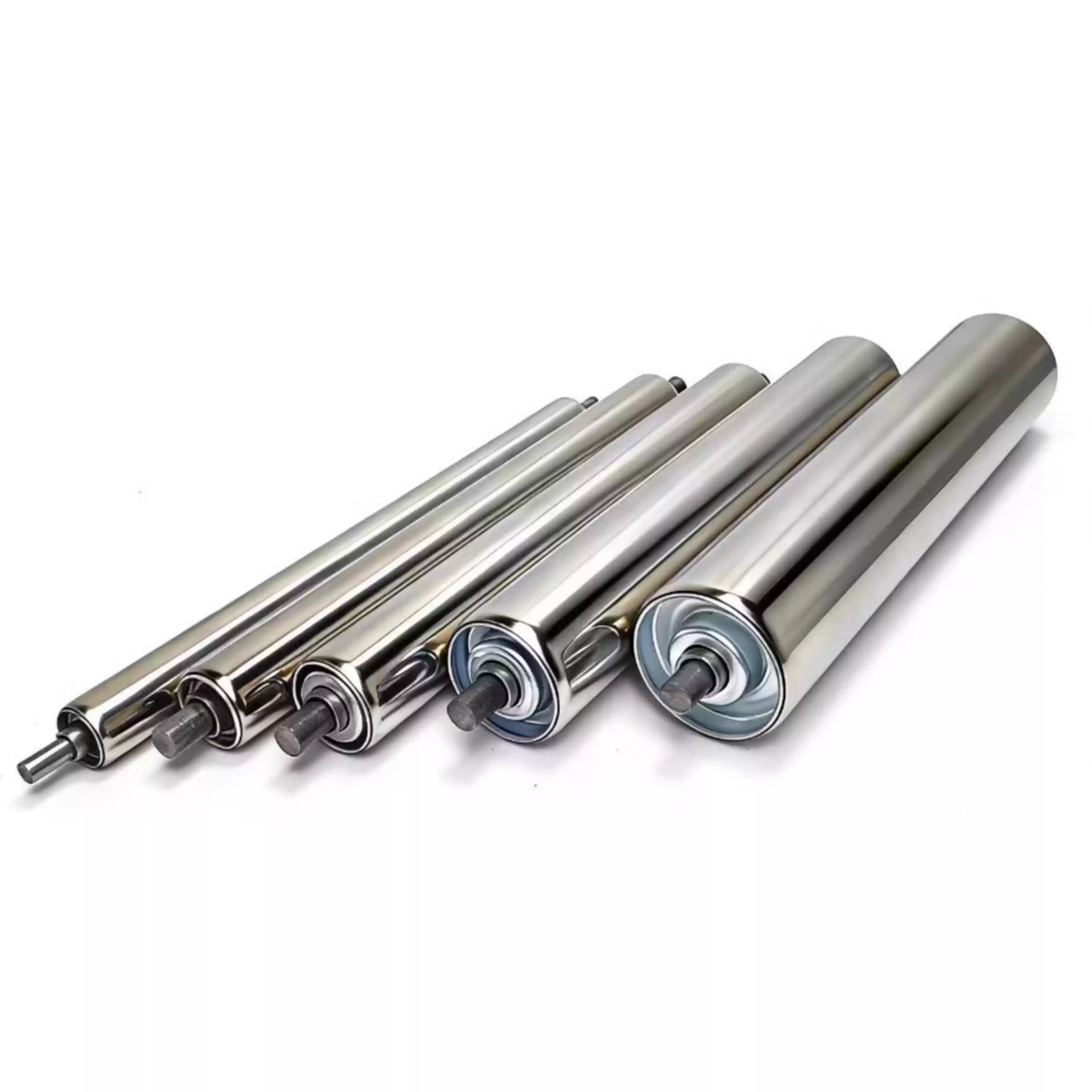 

Stainless Steel Idler Conveyor Roller Bearing Pulley Roller Set Coated Roller 25-76mm Diameter M8/M12/M15 Shaft Custom Length