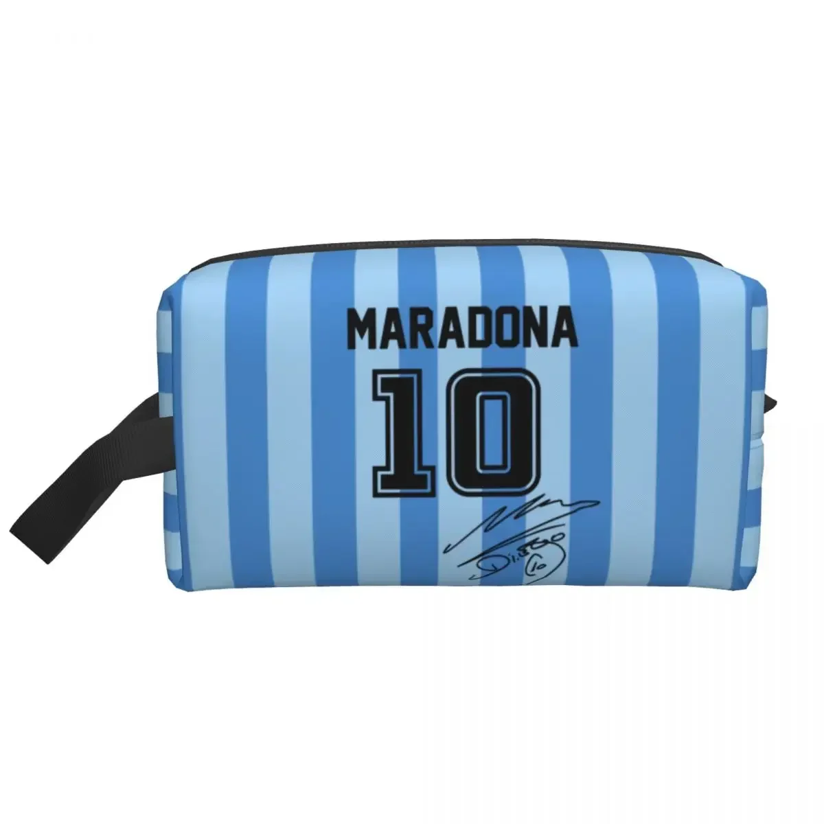 Fashion Argentina Soccer Legend D10s Diego Maradona Travel Toiletry Bag Women Cosmetic Makeup Organizer Beauty Storage Dopp Kit