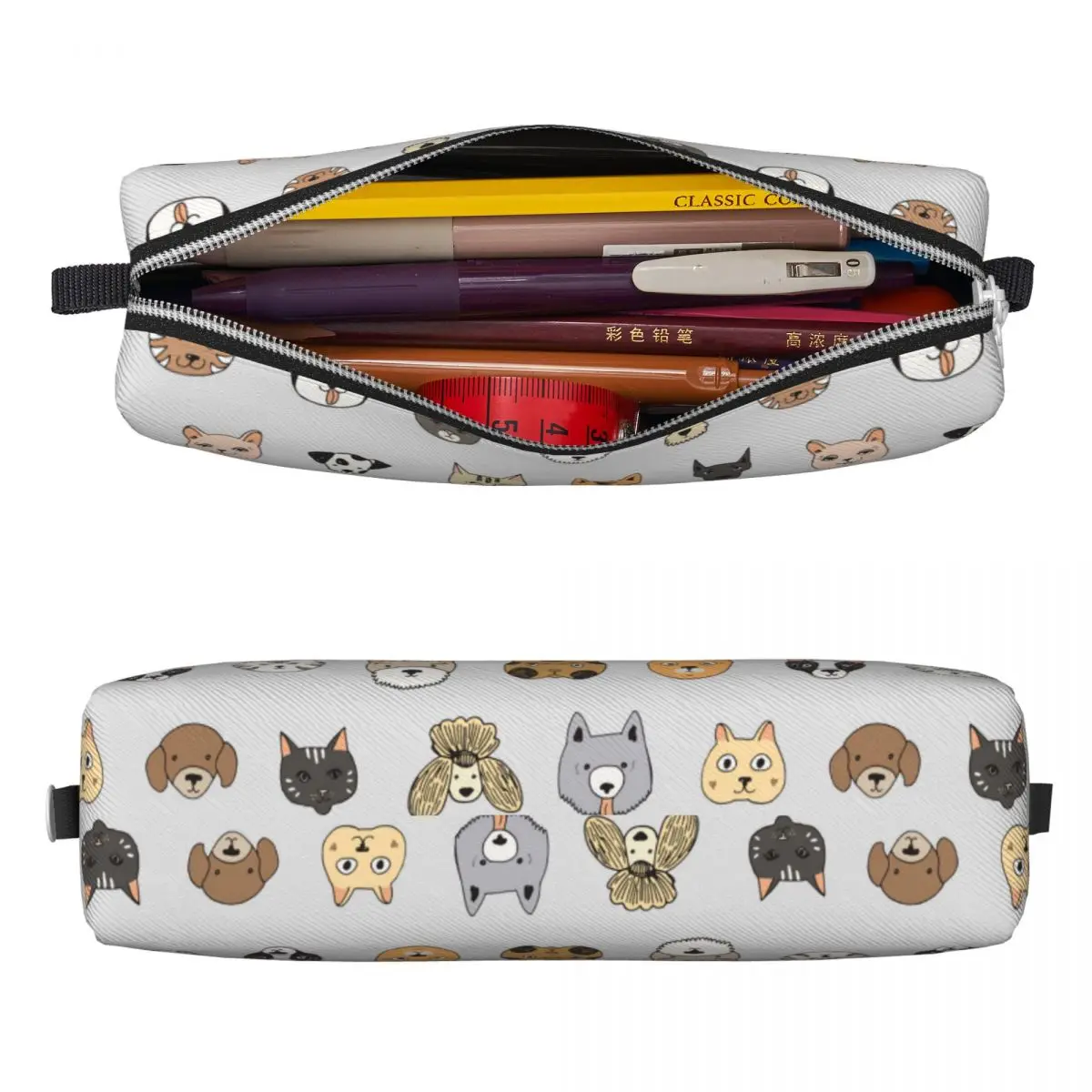 Cute Animal Cat And Dog Pencil Cases Pencil Box Pen Holder for Student Large Storage Bag Students School Zipper Stationery