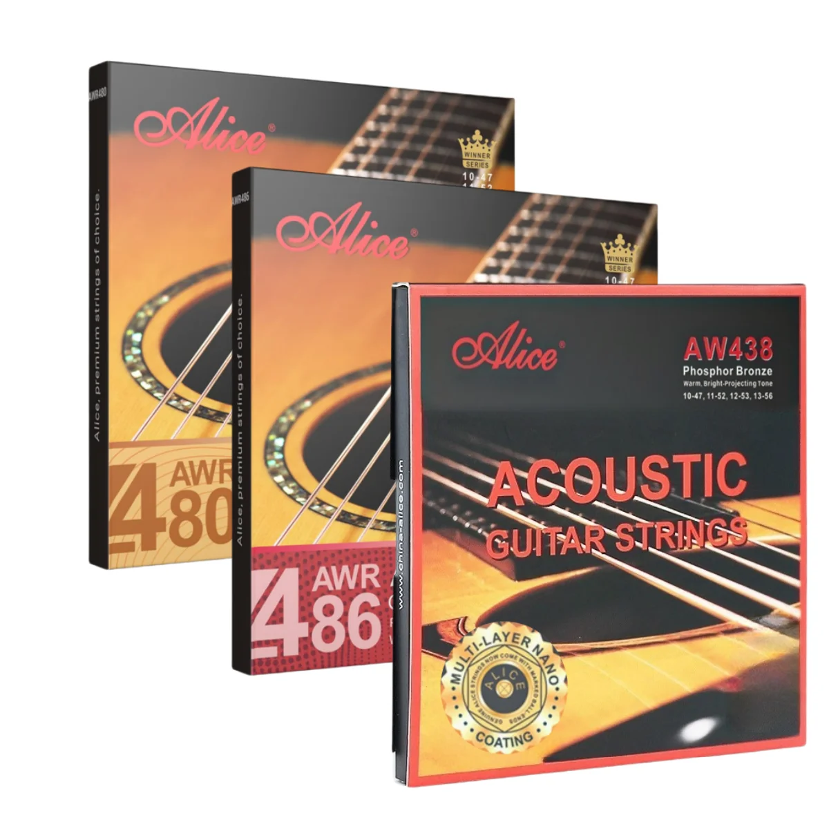 Alice New Acoustic Guitar Strings AWR486/480/438-SL/6 String Set/Nano Anti-Rust Guitar Strings Universal Folk Guitar Accessories