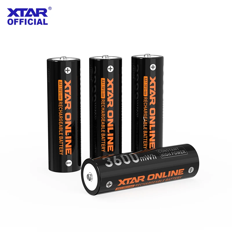 XTAR 4/8PCS 1.5V AA 3600mWh Li-ion Rechargeable Battery with LED Indicator & 1.5V Constant Voltage 2200mAh 2.5A Discharge