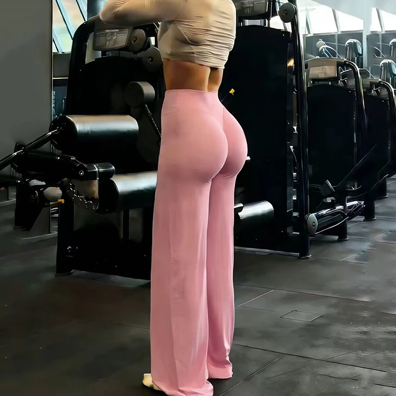 Hip Lifting Straight Leg Yoga Pants Women High Waist Elastic Sports Fitness Trousers Woman Quick Drying Body Shaping Leggings