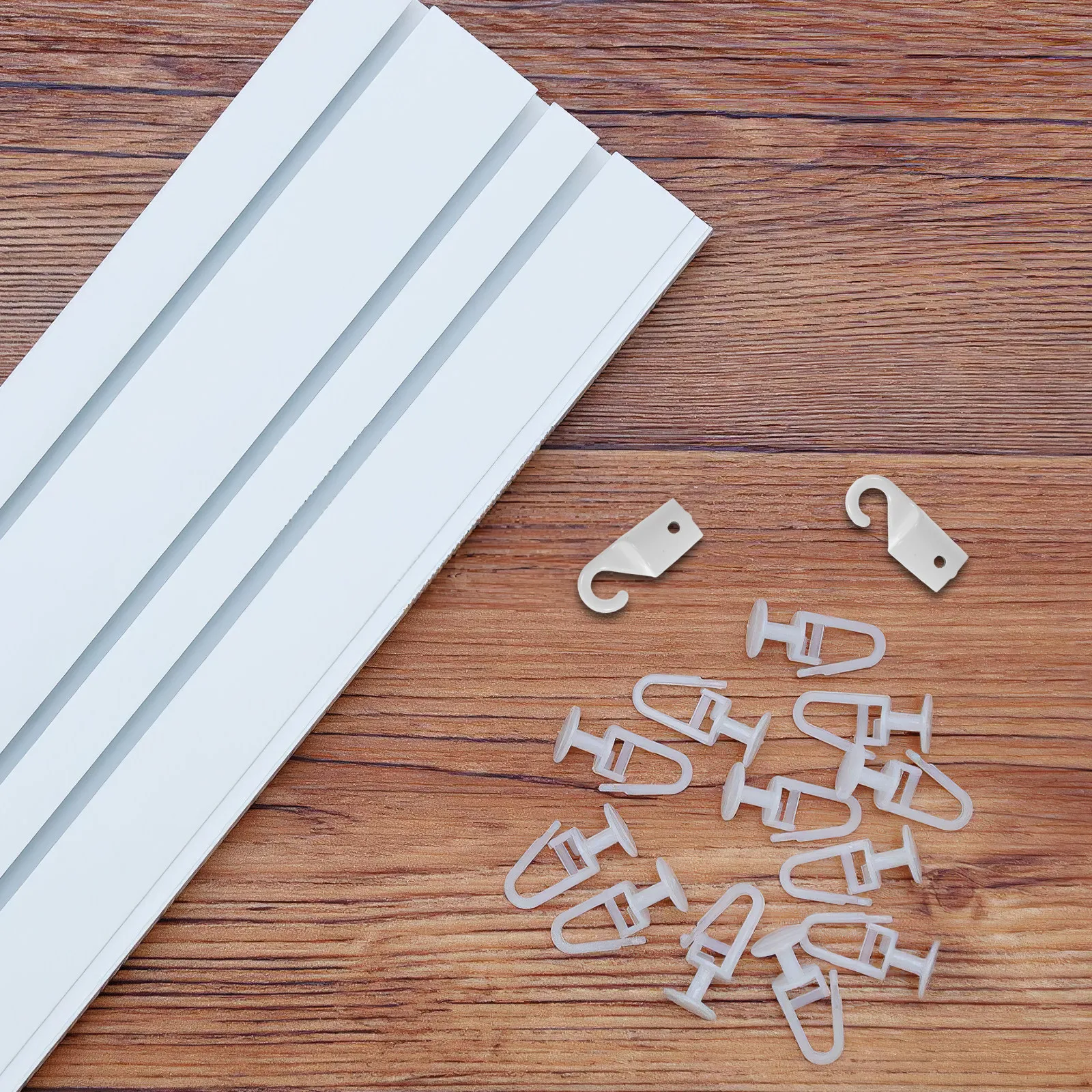 4Pcs Window Blind Curtain Hooks White Alloy Vertical Blind Wand Rotating Tip Replacement Drapery Pull Rod Hooks Home Office