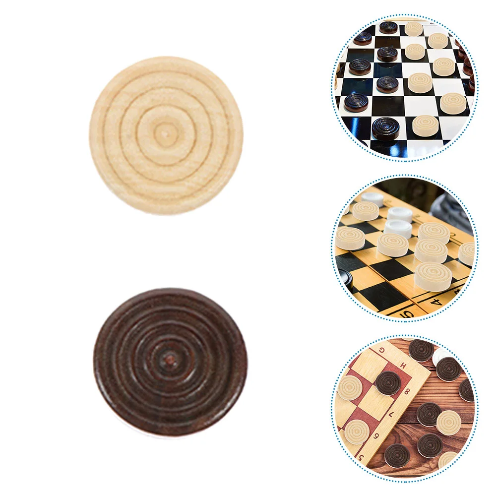 

72 Pcs Magnetic Game Checkers Accessories Chessboard Solid Wood Cardinal Replacement Wooden