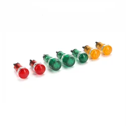 5Pcs Signal Lamp Panel Mounting LED Indicator Red Green Yellow Lights 3V, 6V, 12V, 24V, 48V, 36V, 110V, 220VDC 10mm XL10-Y/-P