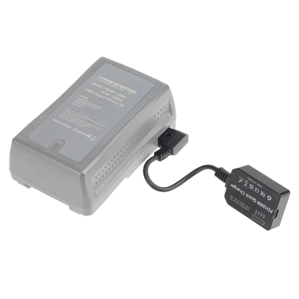 Dummy Battery D-TAP V-Port to PD 100W Bidirectional Charging and Discharging Module USB Power Adapter for Monitor/Camera